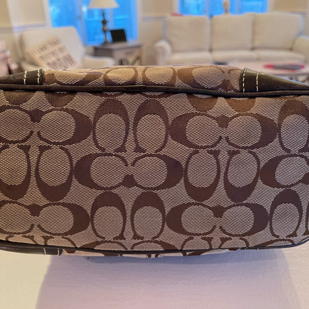 New! Coach signature soft brown with leather trim - Picture 4 of 5